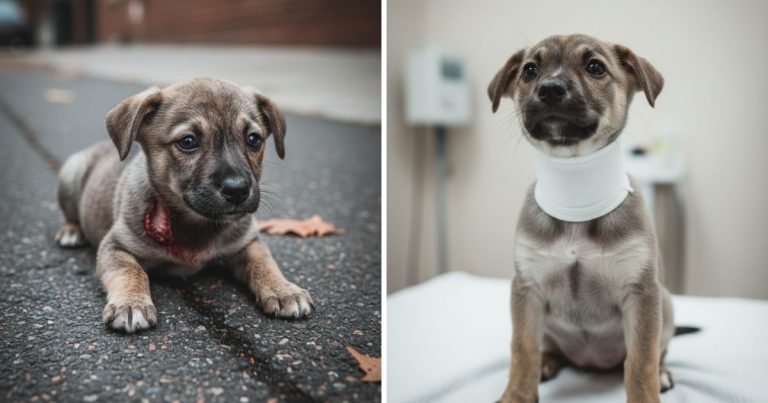 Bleeding And Fading Away, This Brave Dog Refused To Give Up